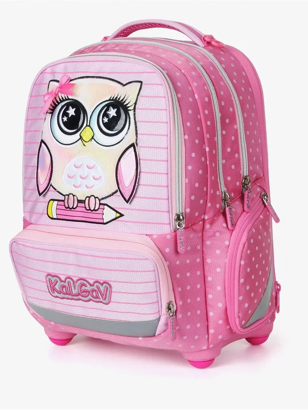 NEW Kal Gav Trolley Owl Pink Backpack Matching Set
